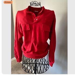 Vintage Red Long-Sleeve Pullover